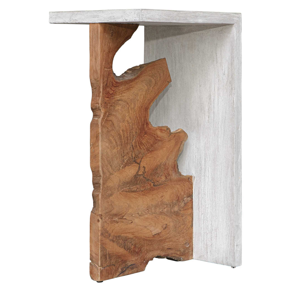 Intersect Modern Accent Table - White / Light Brown by Uttermost - View 4
