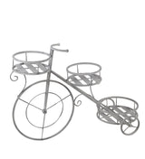 3 Tier Industrial Style Bicycle Design Metal Planter, Washed White