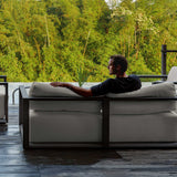 Remsen Outdoor Sofa Black / Oyster - Black / White by Uttermost - View 12