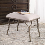 Lismore Small Fabric Bench - Beige / Dark Brown by Uttermost - View 5