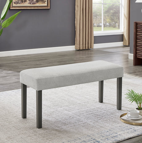 Selena 6-Piece 60' Rectangular Gray Faux Marble Dining Set with 4 Upholstered Chairs & Bench, Gray Finish - sold by Home Elegance USA