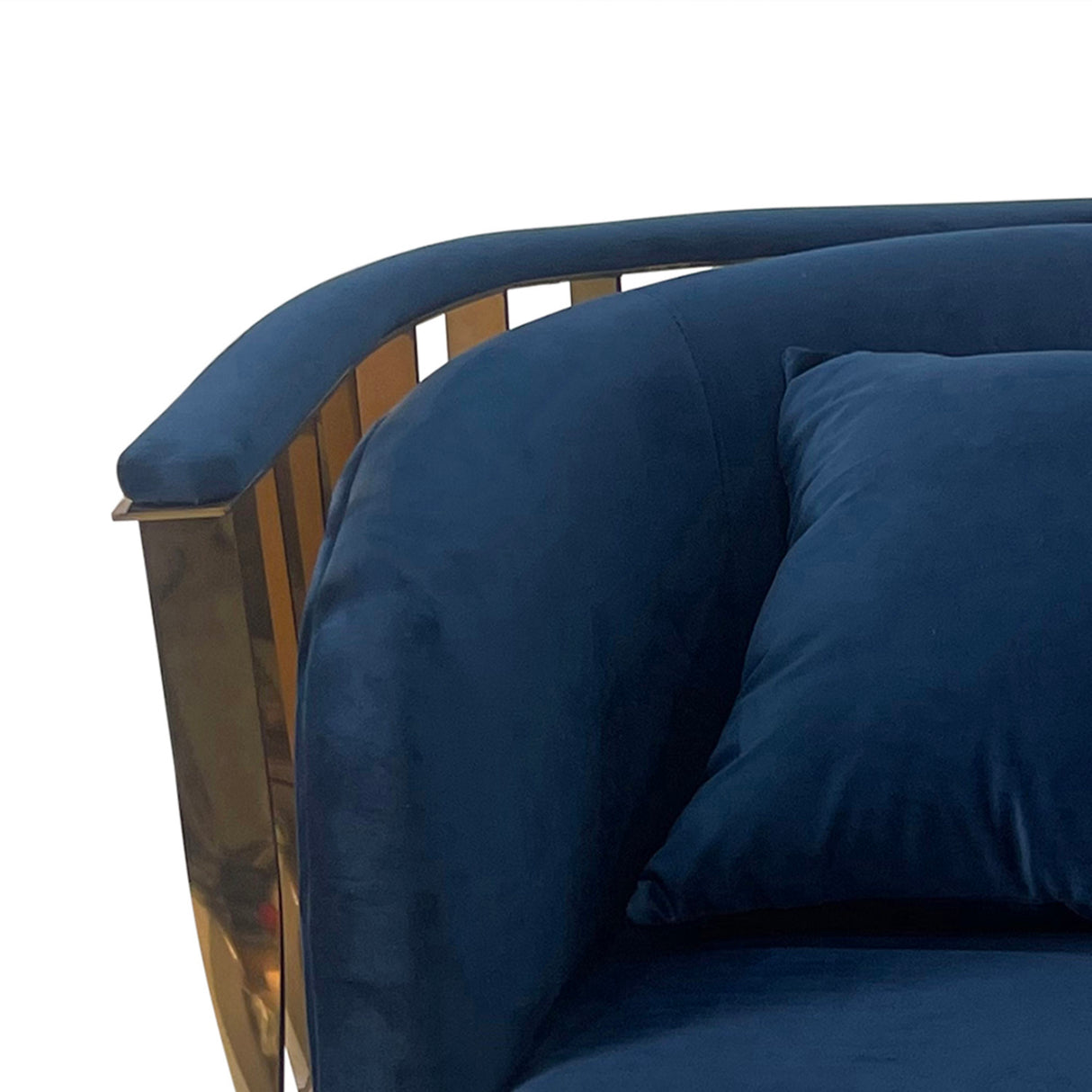 Navy Blue and Gold Sofa Chair - Home Elegance USA