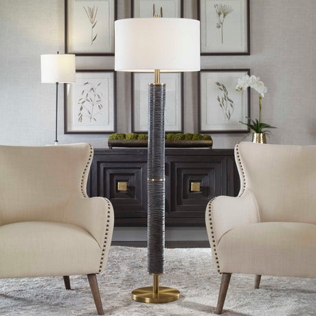 Summit Rustic Floor Lamp - Black / White by Uttermost - View 2