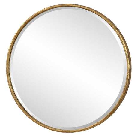 Sutton Aged Gold Round Mirror by Uttermost - View 4