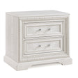 Traditional 2-Drawer Storage Nightstand Antique White Finish Wooden Bedroom Furniture
