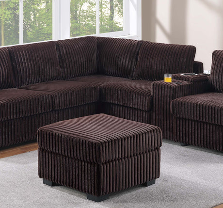 Contemporary Style 4pc L-Shaped Sectional Set USB Cup Holder Cushion Back Loveseat Plastic Legs Cocktail Ottoman Square Arms Coffee Finish Primary Living Room - sold by Home Elegance USA