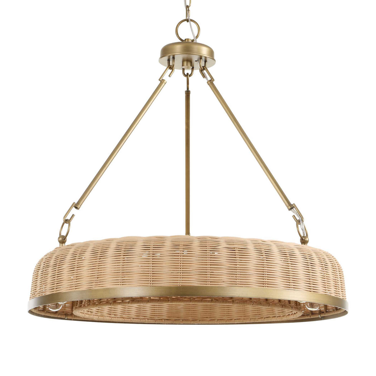 Ladakh 9 Light Round Wicker Pendant - Gold by Uttermost - View 3