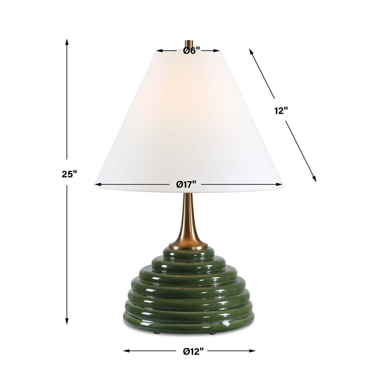 McKay Table Lamp - Dark Green by Uttermost - View 7