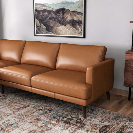 Lore  L-Shaped Genuine Leather Sectional In Tan Left Facing - sold by Home Elegance USA