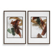 Velocity Framed Abstract Prints (Set of 2) Brown / Green / Red / White - Dark Brown / Green by Uttermost - View 1