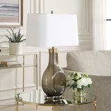 Shyla Dark Glass Table Lamp - White / Bronze by Uttermost - View 3