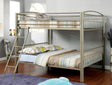 Metallic Gold Finish Contemporary Style Full Over Full Bunk Bed Full Metal Structure Movable Ladder Top Bed Rails Convert Into Two Separate Bed - sold by Home Elegance USA