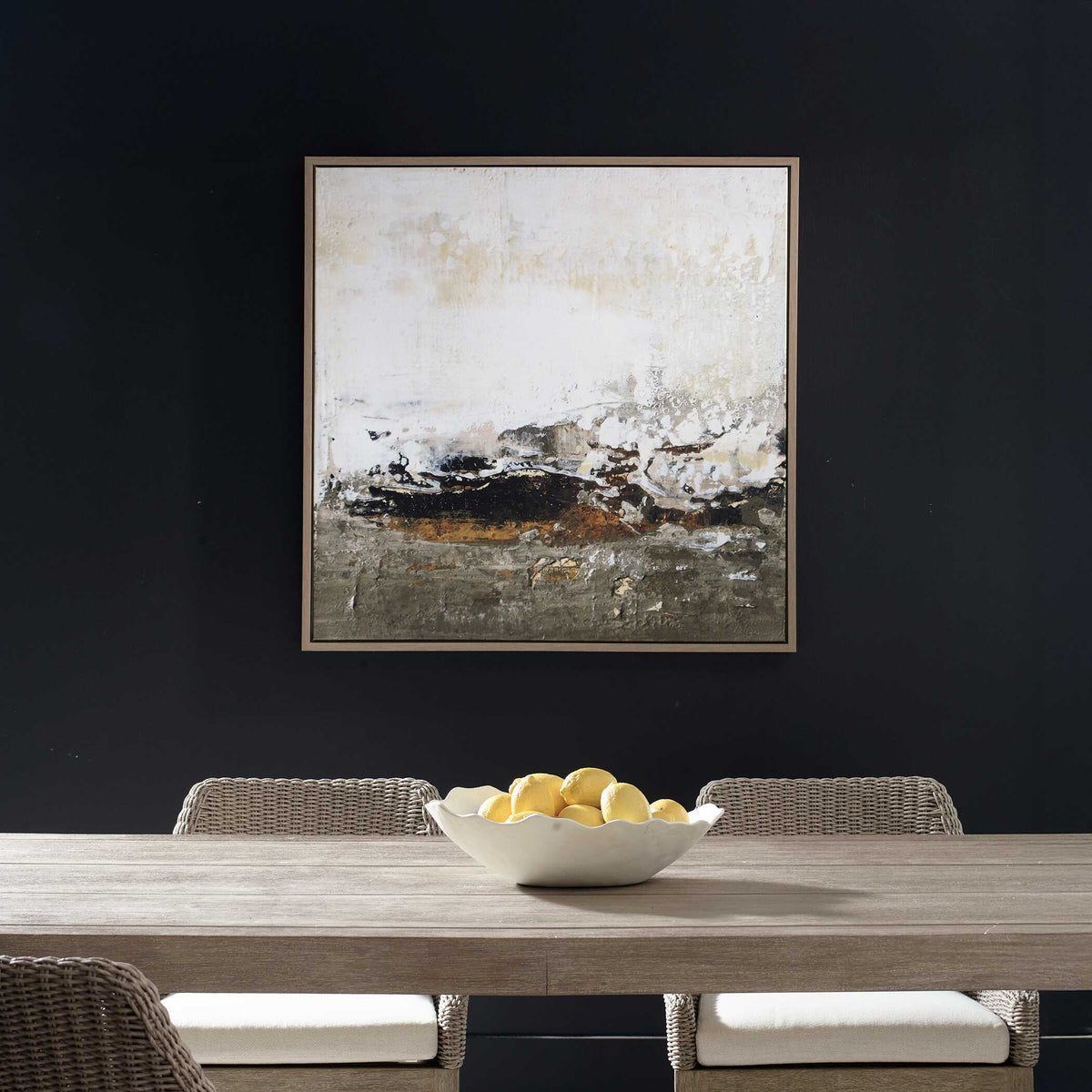 The Other Side Framed Abstract Art Black / Brown / Gray / Green / Orange / White / Yellow - Dark Gray / Beige by Uttermost - View 2