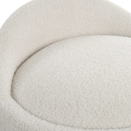 Swirl Swivel Sheepskin Ottoman - White by Uttermost - View 8