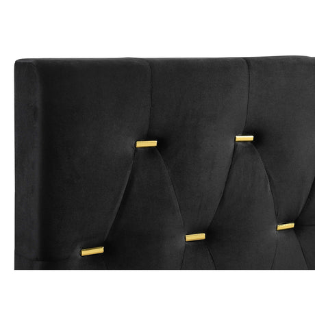Lexie Black/Gold 5-piece Tufted Panel Bedroom Set - sold by Home Elegance USA
