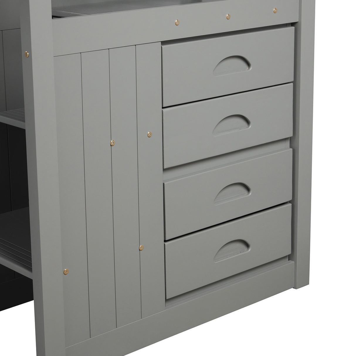 Full over Full Bunk Bed with Twin Size Trundle, Gray (old sku: LT000126AAE ) - sold by Home Elegance USA