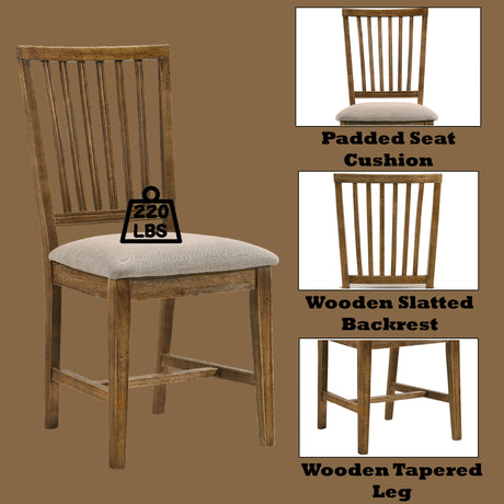 Wallace II Weathered Oak 5PCs Dining Room Set - sold by Home Elegance USA