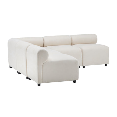 Evelyn 83 in.5-Piece V Shaped Modular Free Combination Sectional Chenille Sofa Couch for Living Rooms - sold by Home Elegance USA