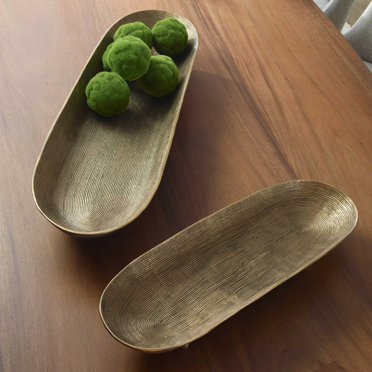 Stratum Oval Bowls (Set of 2) Brass - Bronze by Uttermost - View 2