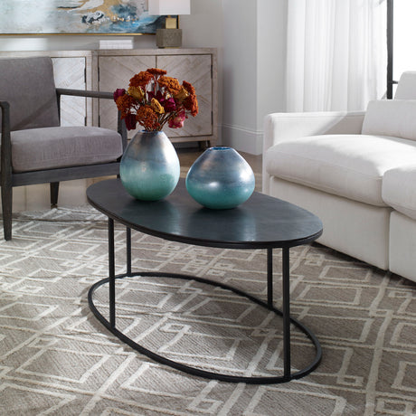 Coreene Oval Coffee Table - Black by Uttermost - View 2