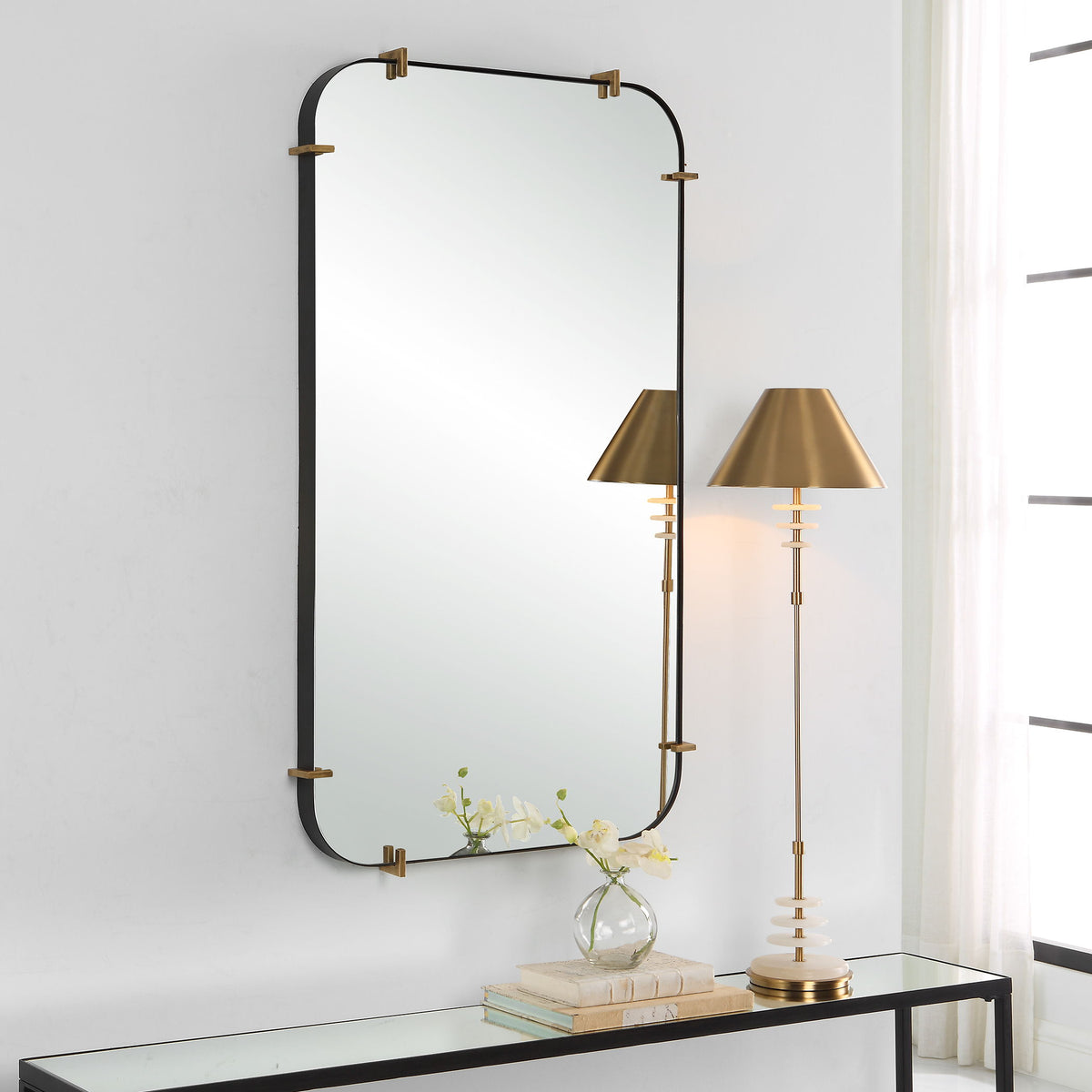 Pali Industrial Iron Mirror - Gold by Uttermost - View 7