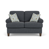 Moxy Fabric Loveseat, T-Shaped Seat Cushion, Curved Sock Arms | Flexsteel