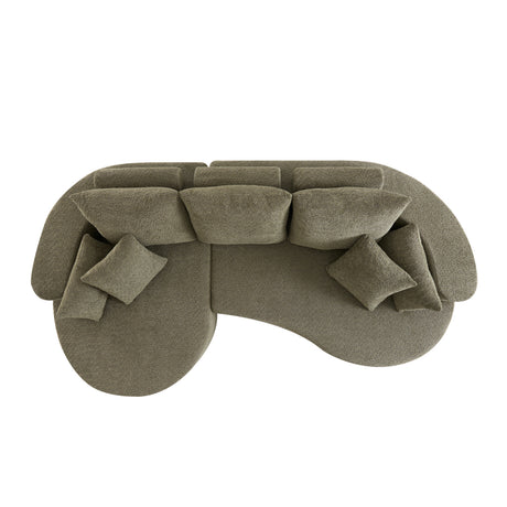 106 in. 2 - Piece Fabric Cloud Curved Sectional Boucle Sofa,CHAISE LOUNGE, FOREST GREEN - sold by Home Elegance USA