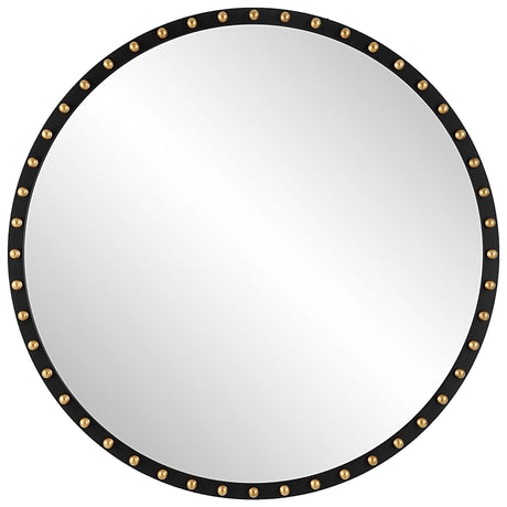 Sele Oversized Round Mirror - Black by Uttermost - View 1