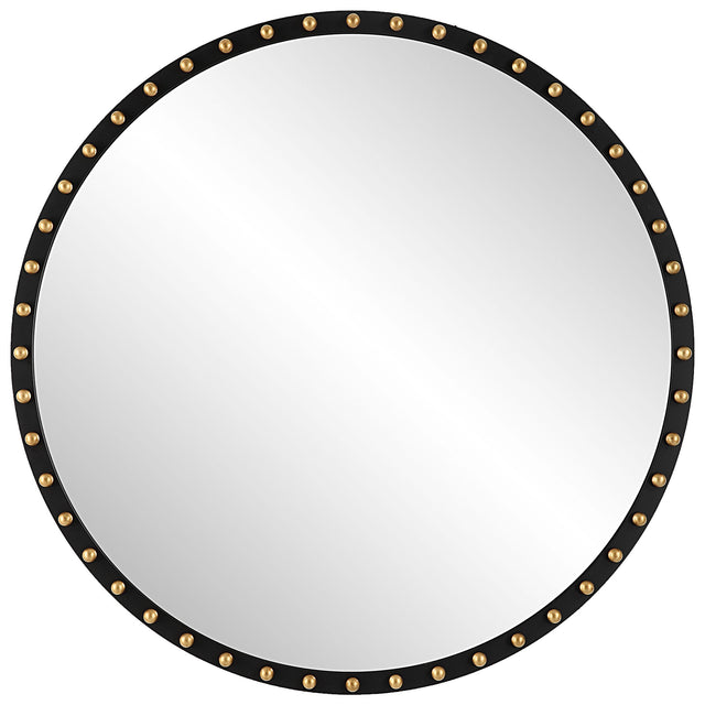 Sele Oversized Round Mirror - Black by Uttermost - View 1