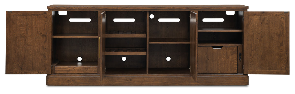 Cashiers Entertainment Credenza Chestnut - Dark Brown by Hooker Furniture - View 4
