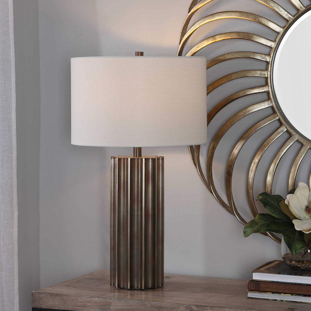 Khalio Gun Metal Table Lamp - Dark Brown / Silver by Uttermost - View 2