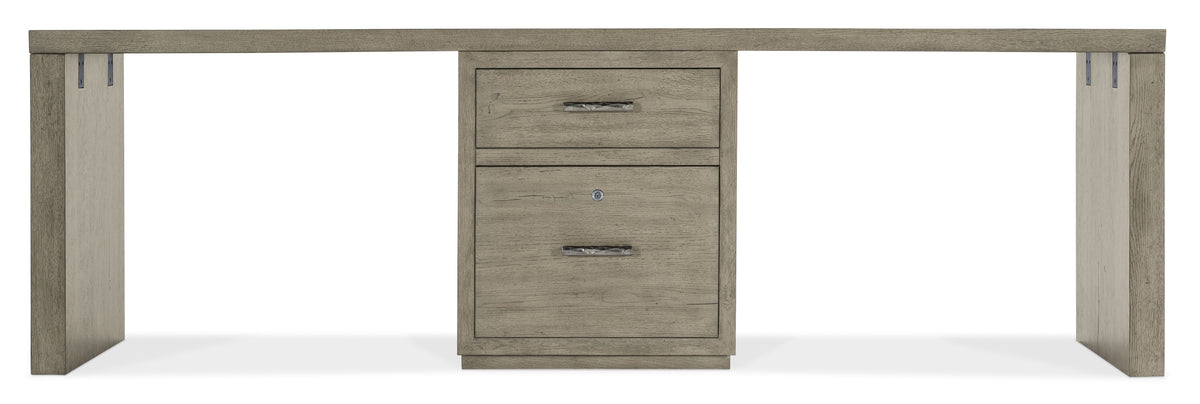 Linville Falls 96" Desk With One Centered File - Gray by Hooker Furniture - View 5