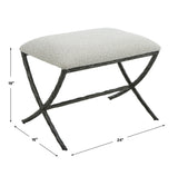 Brisby Fabric Small Bench - Light Gray by Uttermost - View 7