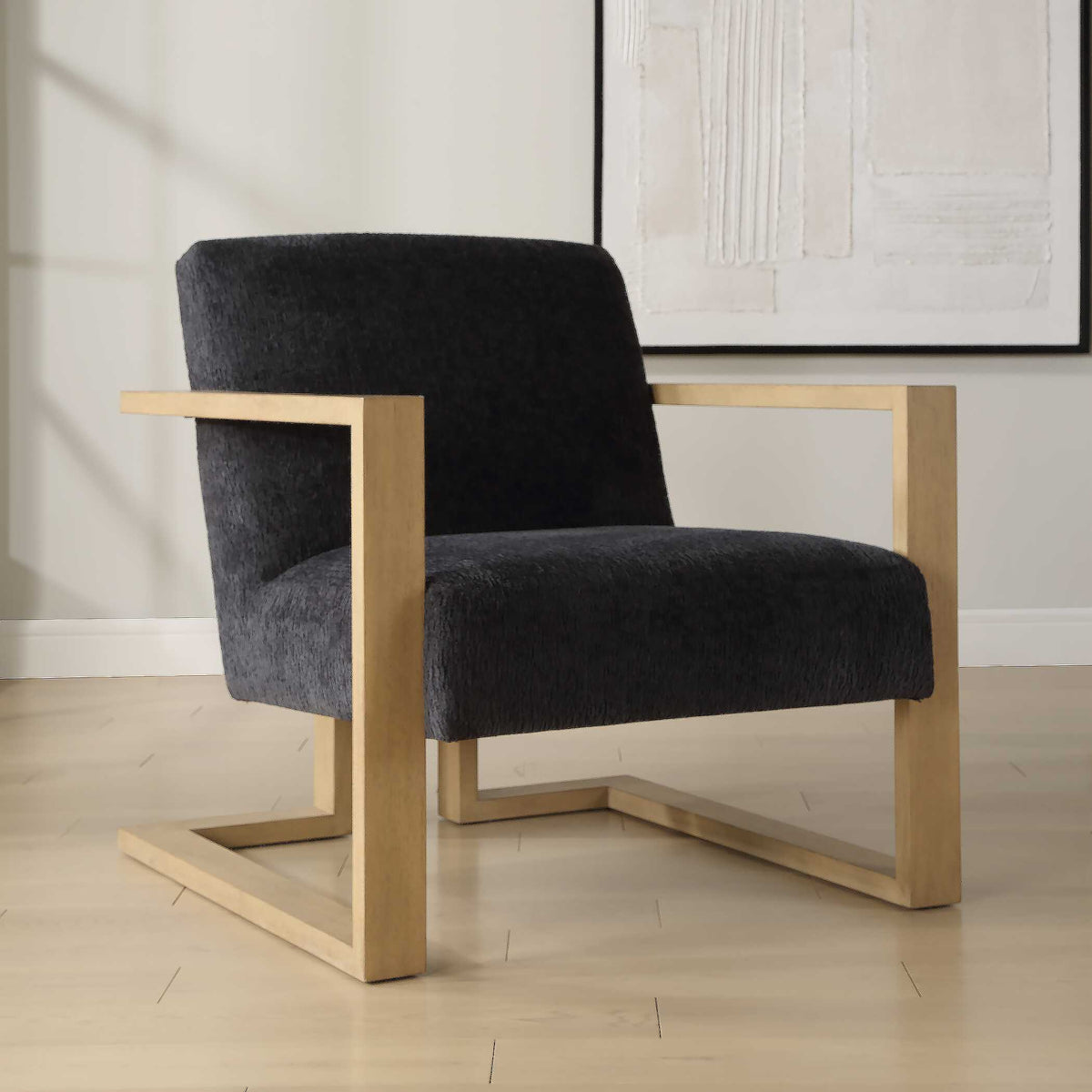 Suspend Modern Accent Chair - Black by Uttermost - View 3
