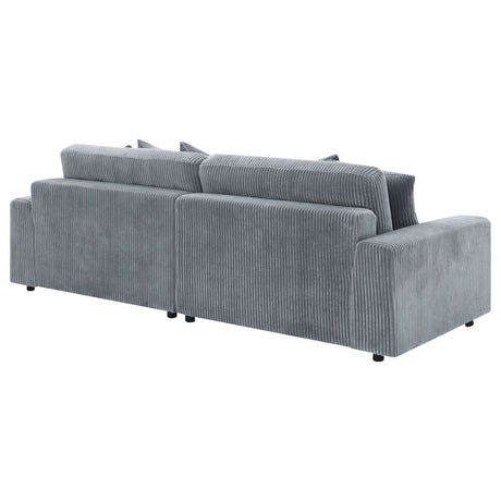Marcus Fog Track Arms Reversible Sectional with Pillows - sold by Home Elegance USA