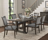 Classic Dining Furniture 7pc Set Extendable Dining Table with 2 Armchairs 4 Side Chairs Driftwood Brown Finish Durable Wooden