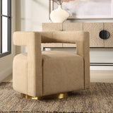 Grounded Modern Swivel Chair - Light Brown by Uttermost - View 2