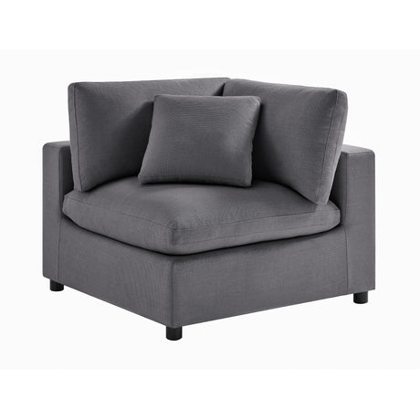 Cassandra Modular 6-Piece Sectional in Charcoal Grey with Solid Wood Legs - sold by Home Elegance USA