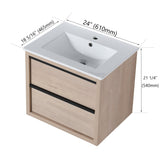 24" Bathroom Vanity with 2 Soft Close drawers, White Ceramic Basin - BVA02524PLO - G - BL9060B(W1286S00034) - W999S00071 - image - 2