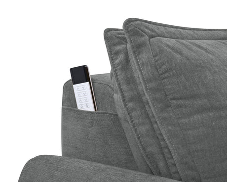 Eaden Gray Chenille Power Sofa w/Sleeper - sold by Home Elegance USA