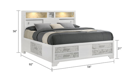 Soul Modern style full 4PC bedroom set made with wood and Drawers in white - sold by Home Elegance USA