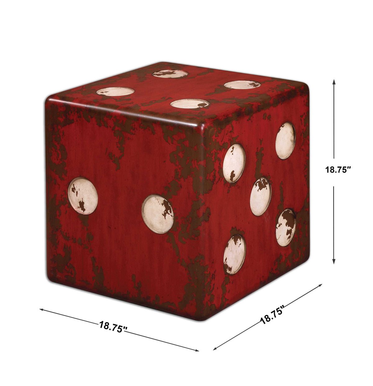 Dice Accent Table - Red / White by Uttermost - View 3