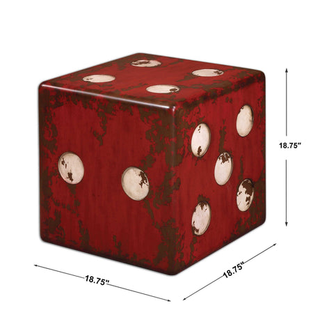 Dice Accent Table - Red / White by Uttermost - View 3