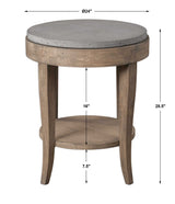 Deka Round Side Table Gray & Light Brown - Gray / Light Brown by Uttermost - View 7