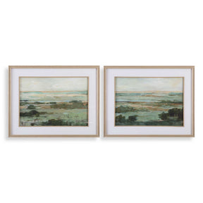 Warm Valley Framed Prints (Set of 2) - Light Brown by Uttermost - View 1