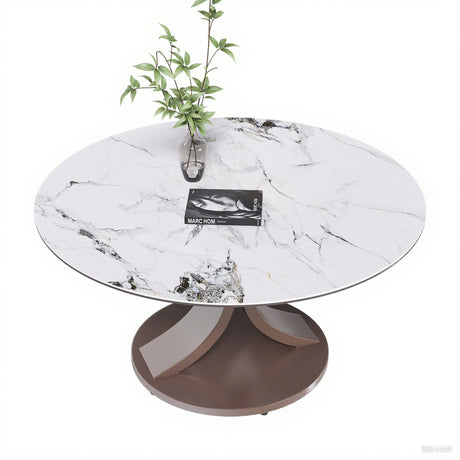 53' Round Dining Table - Scratch & Heat Resistant Sintered Stone Tabletop for Dining Room & Kitchen(6 chairs) - sold by Home Elegance USA