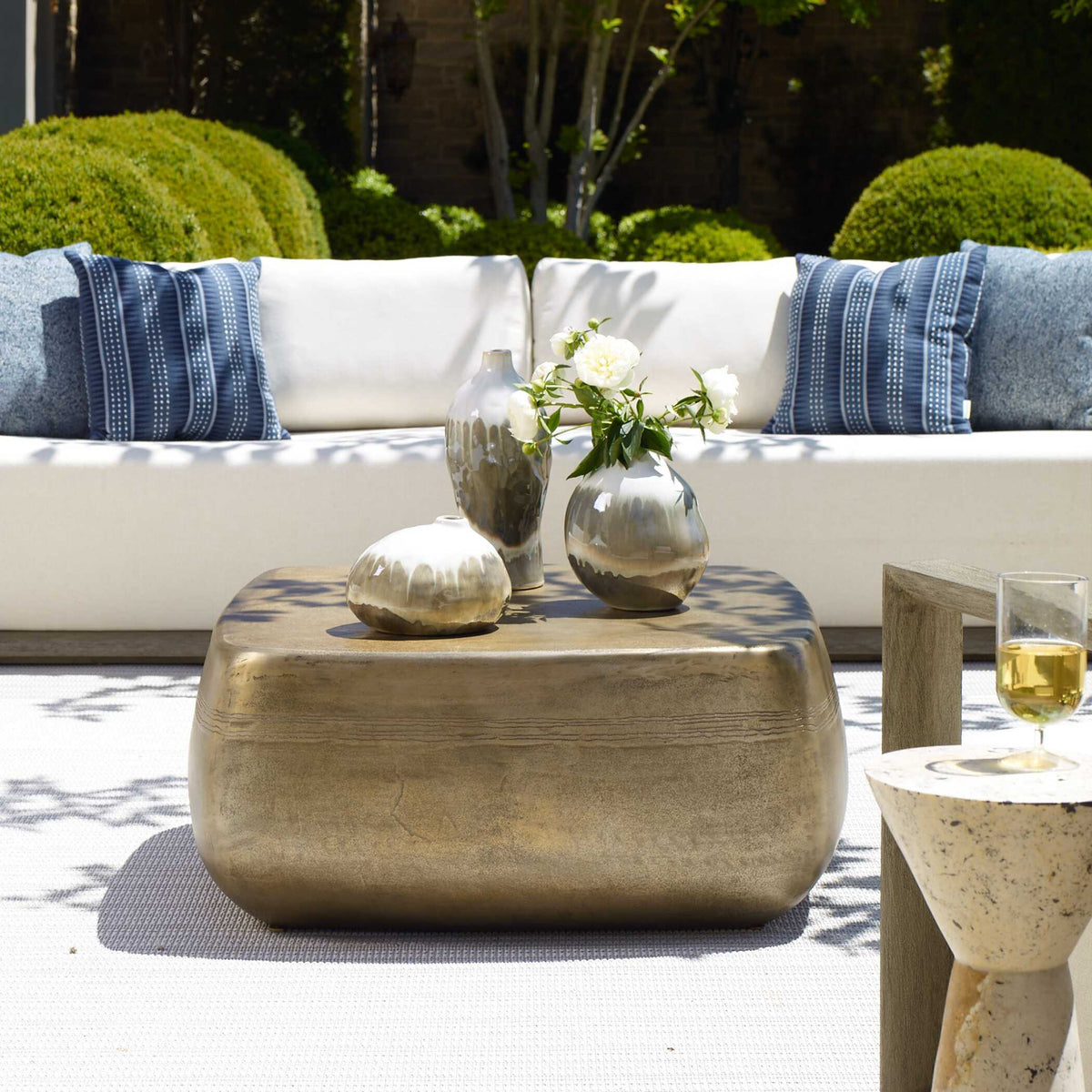 Saguaro Indoor-Outdoor Coffee Table - Gold by Uttermost - View 2