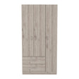 Three Door Armoire Clark, Bedroom, Light Gray - sold by Home Elegance USA