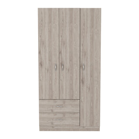 Three Door Armoire Clark, Bedroom, Light Gray - sold by Home Elegance USA