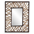 Teak Maze Rectangle Mirror - Dark Brown by Uttermost - View 1